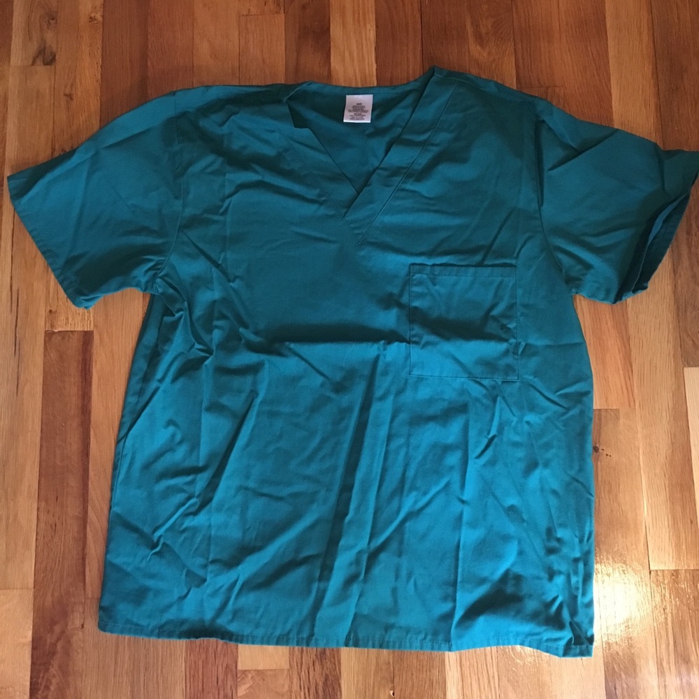 NWOT hunter green scrub top - Picture 2 of 5